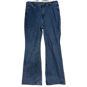 Old Navy Higher High-Rise Flare Jeans Women 14 Medium Wash Secret-Smooth Pockets